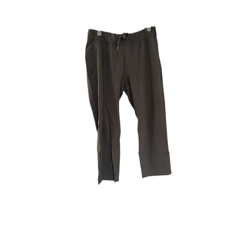 Lululemon On the Fly Pant Womens Olive Green Tie Waist Size 8